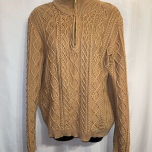 Lauren Ralph Lauren Tan Cable Knit Sweater